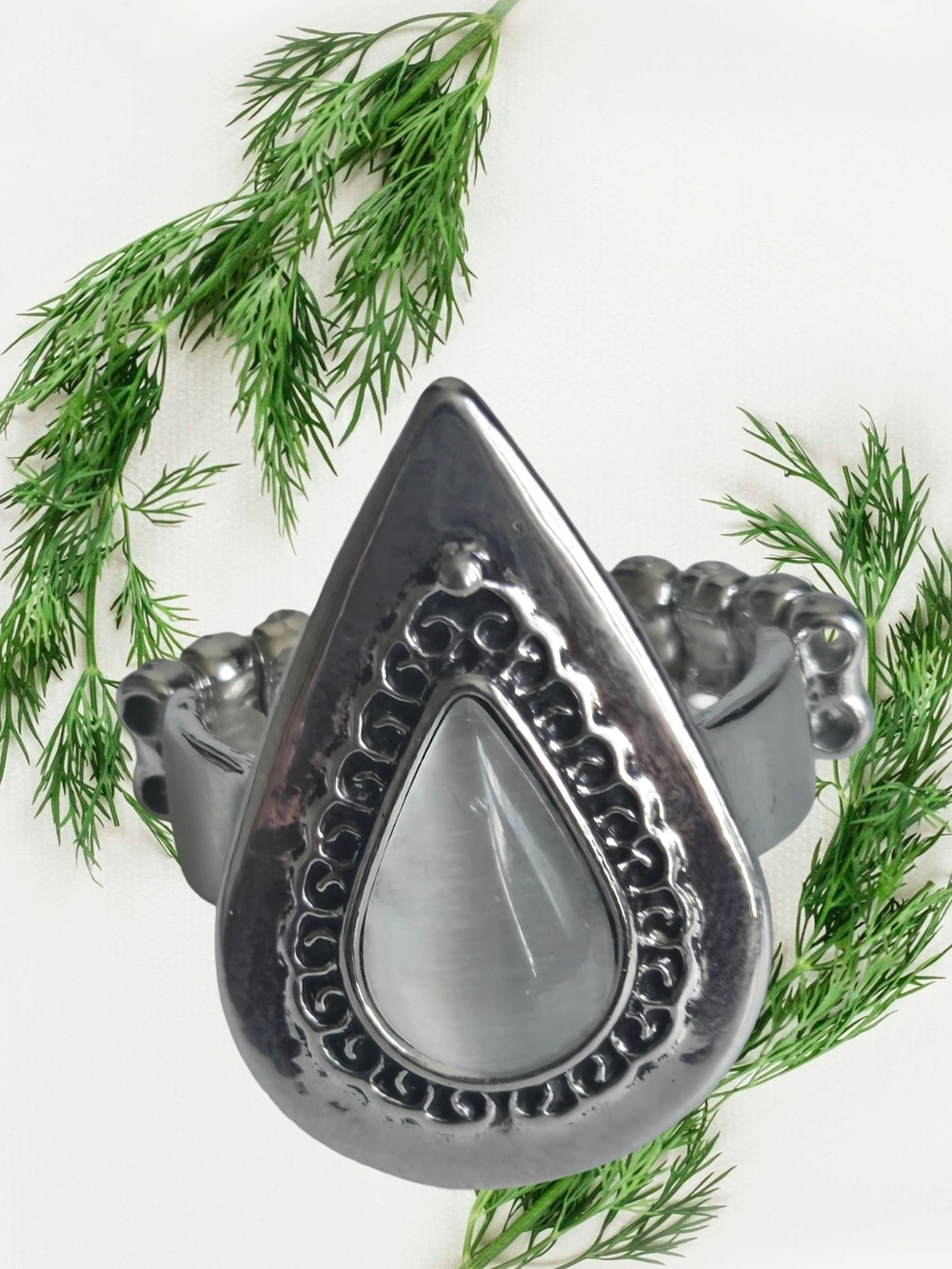 paparazzi Gunmetal Teardrop Statement Ring
